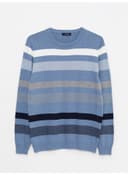 Crew Neck Long Sleeve Striped Men's Knitwear Sweater view 4
