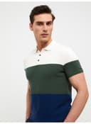 Polo Collar Short Sleeve Color Block Men's Knitwear Sweater view 1