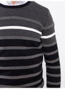 Crew Neck Long Sleeve Striped Men's Tricot Sweater view 2