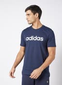 Essentials Embroidered Linear Logo T-Shirt Navy view 2